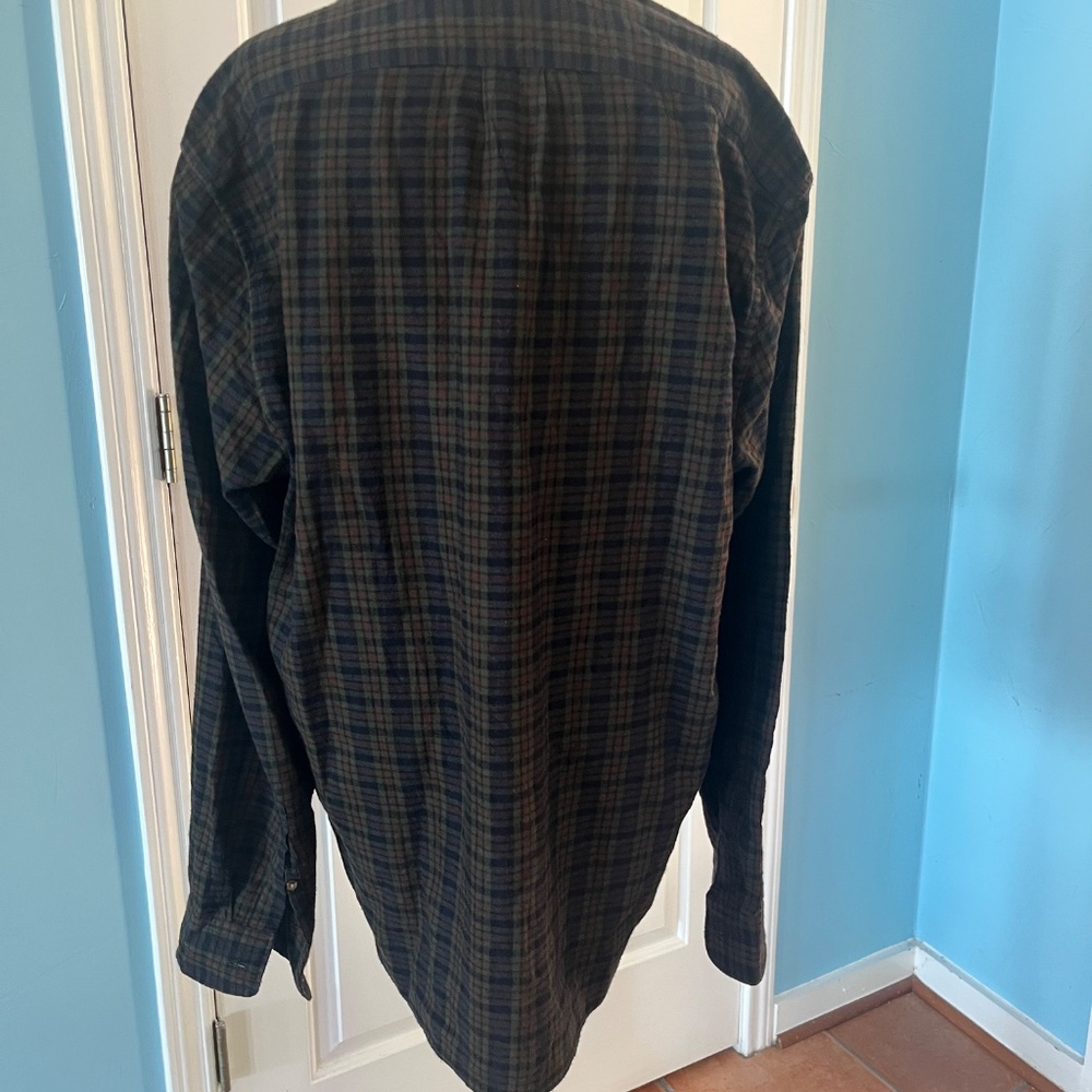 J Crew Brushed Twill Classic Long Sleeve Green Plaid Button Shirt Mens XL - Picture 2 of 11
